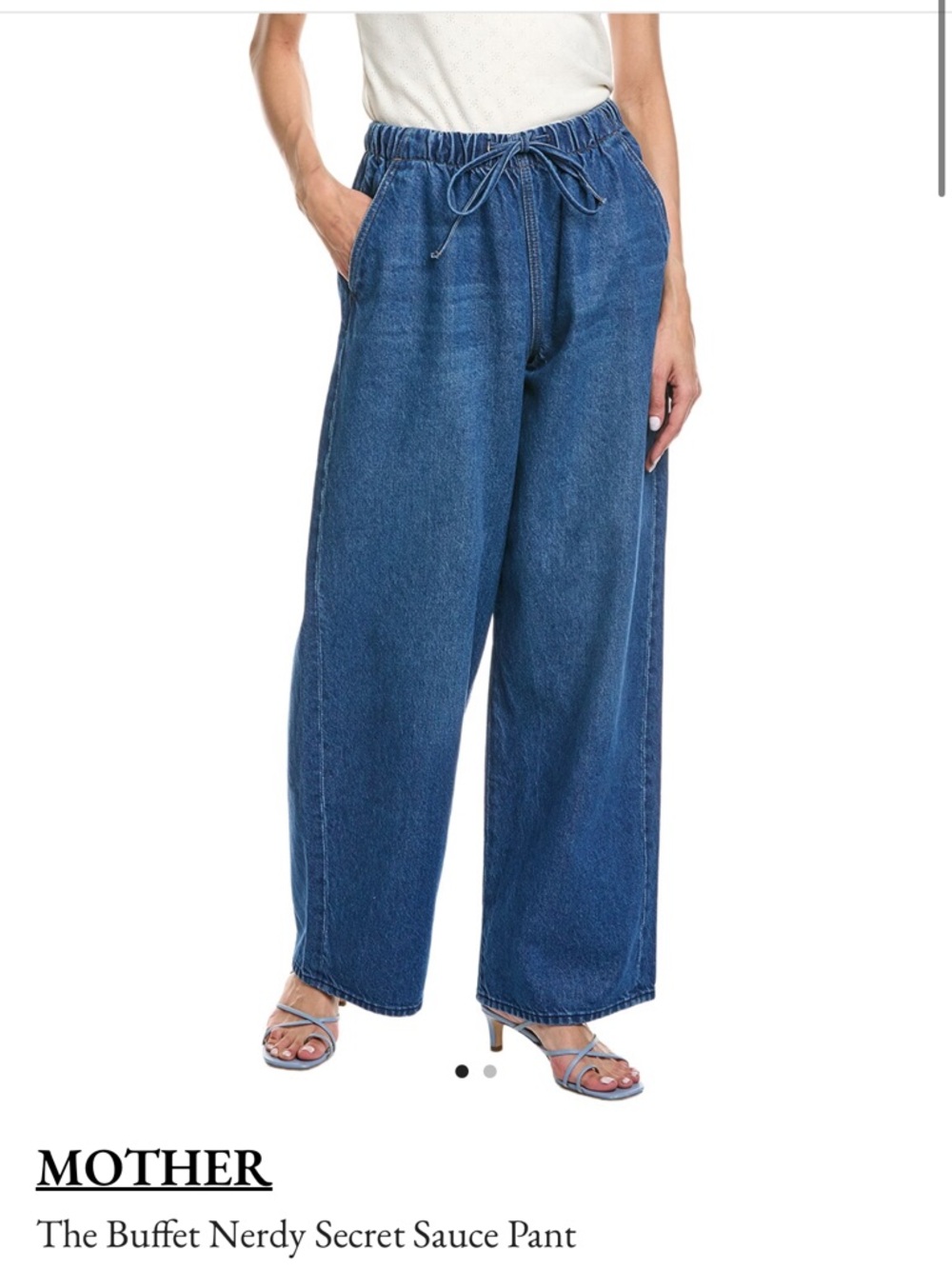 MOTHER The Buffet Nerdy Secret Sauce Pants Wide-Leg Drawstring Denim jeans new